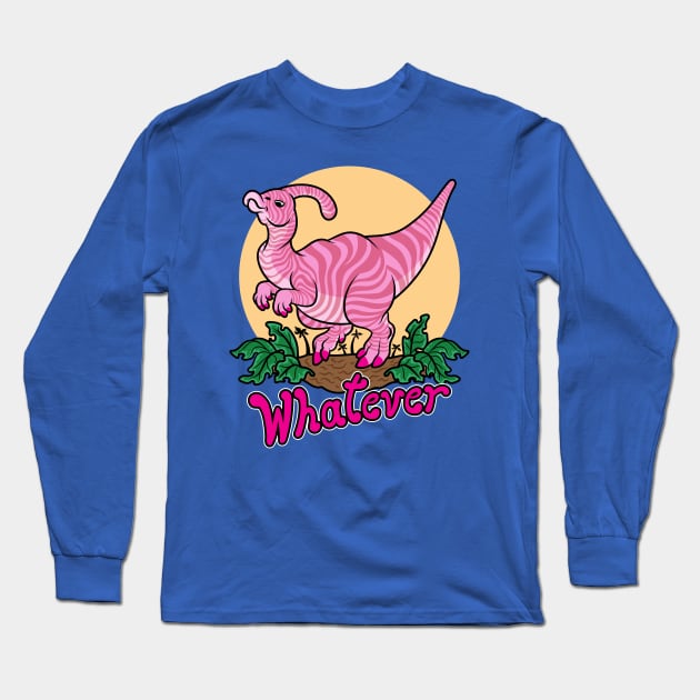 Moody Dinosaur (pink) Long Sleeve T-Shirt by JenniferSmith